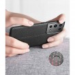 Samsung Galaxy S21 Ultra Удароустойчив Litchi Skin Калъф и Протектор