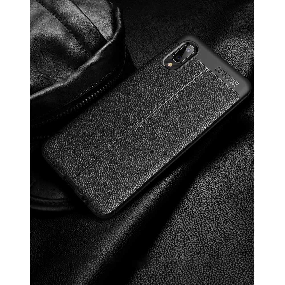 Samsung Galaxy A02 Удароустойчив Litchi Skin Калъф и Протектор