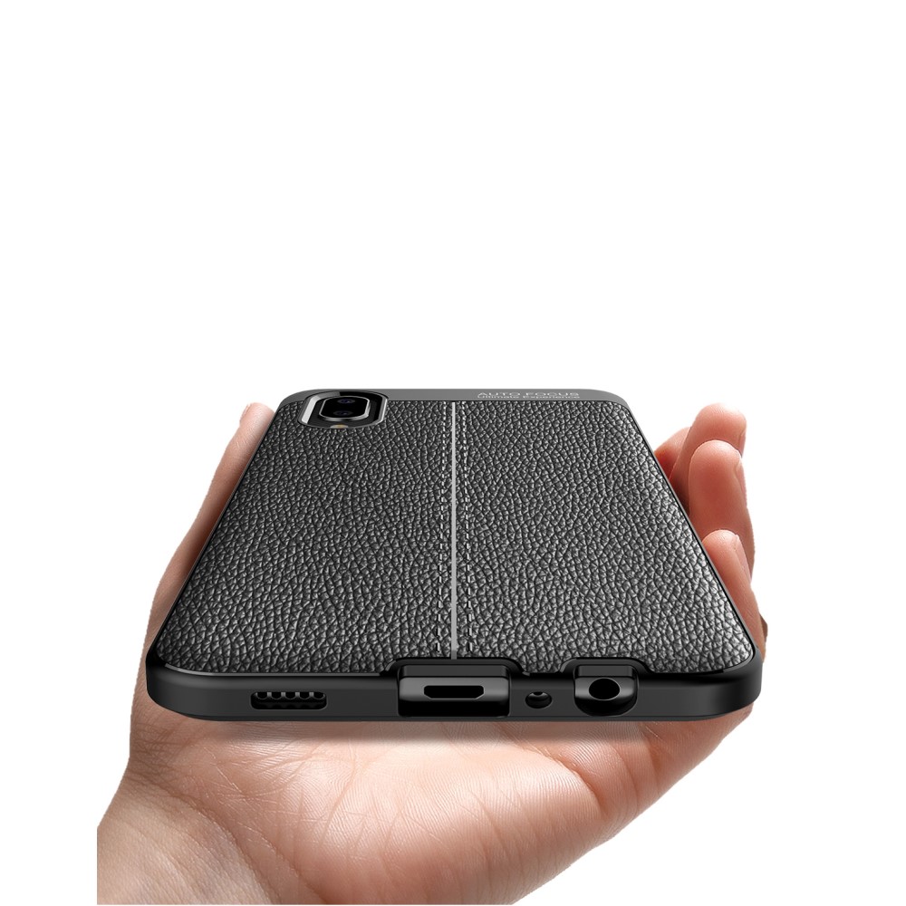 Samsung Galaxy A02 Удароустойчив Litchi Skin Калъф и Протектор