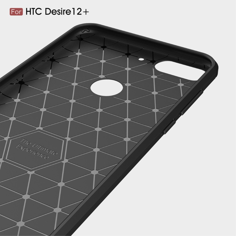 HTC Desire 12+/12 Plus Удароустойчив Carbon Fiber Калъф и Протектор