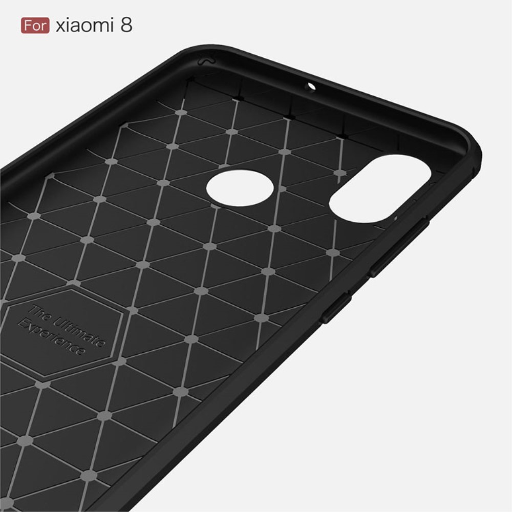 Xiaomi Mi 8 (6.21-inch) Удароустойчив Carbon Fiber Калъф и Протектор