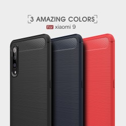 Xiaomi Mi 9 Удароустойчив Carbon Fiber Калъф и Протектор