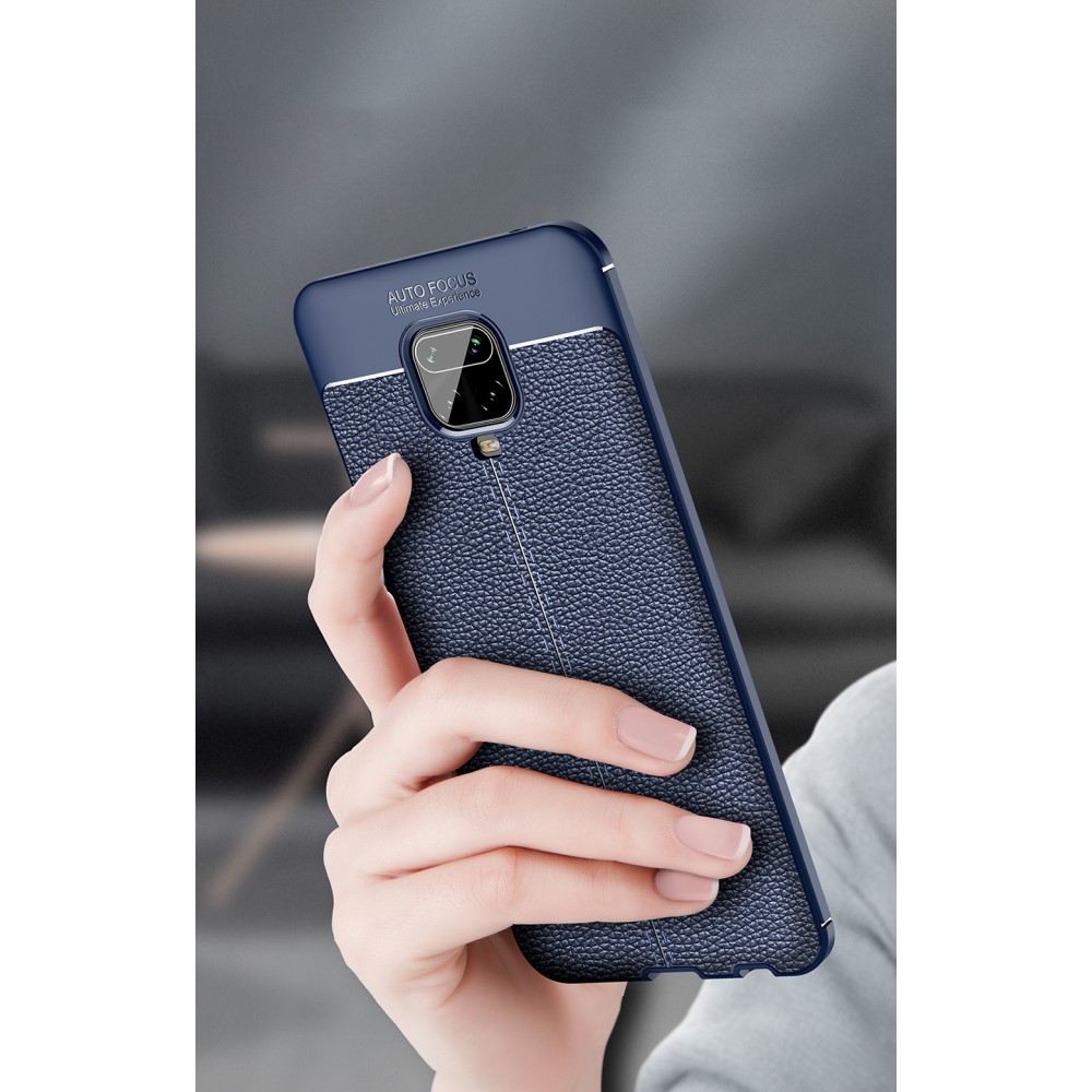 Xiaomi Redmi Note 9 Pro Max  Удароустойчив Litchi Skin Калъф и Протектор