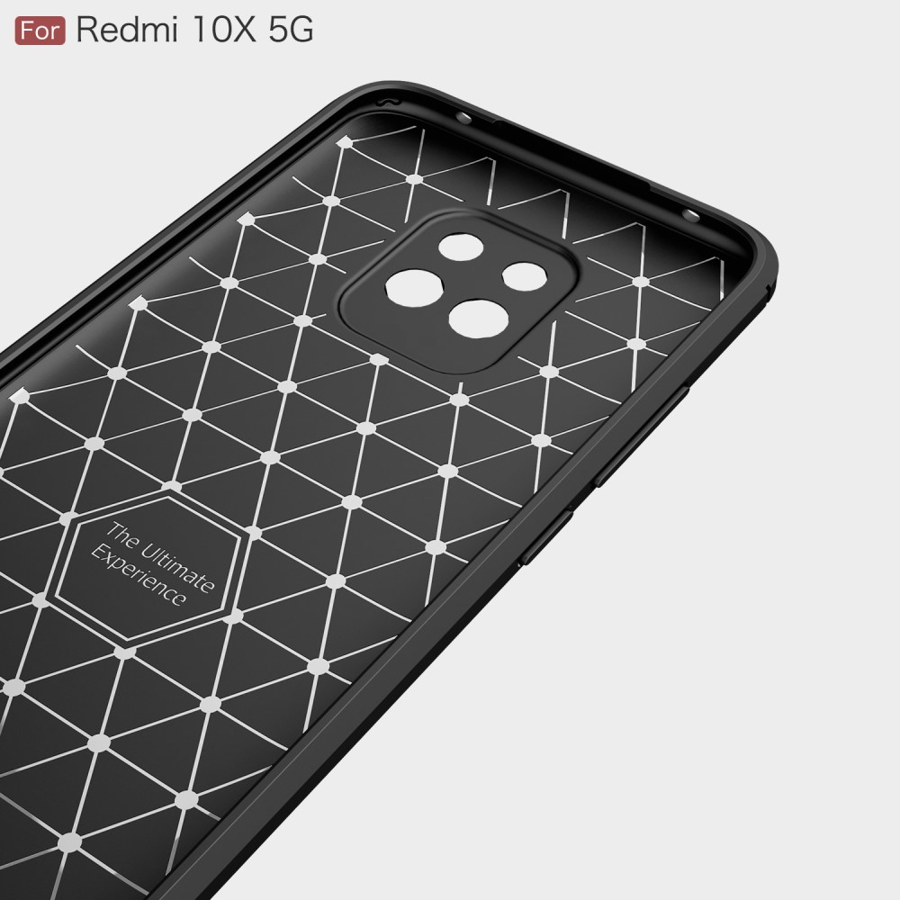 Xiaomi Redmi 10X 5G Удароустойчив Carbon Fiber Калъф и Протектор