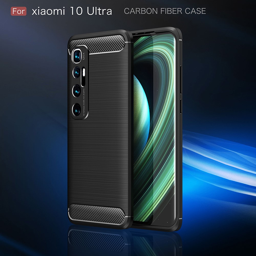 Xiaomi Mi 10 Ultra Удароустойчив Carbon Fiber Калъф и Протектор
