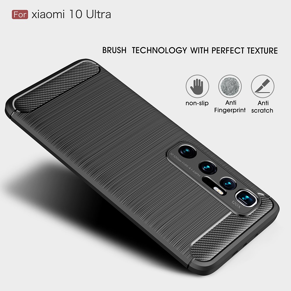 Xiaomi Mi 10 Ultra Удароустойчив Carbon Fiber Калъф и Протектор
