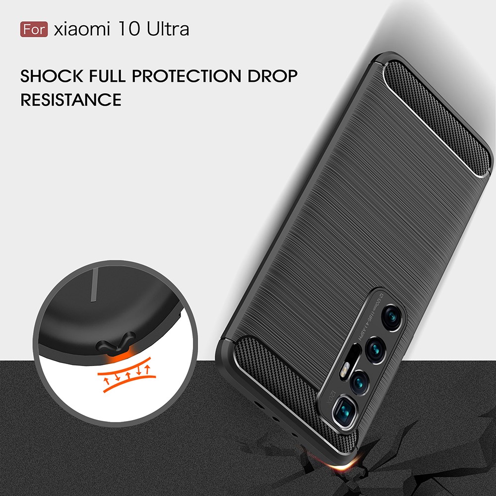 Xiaomi Mi 10 Ultra Удароустойчив Carbon Fiber Калъф и Протектор