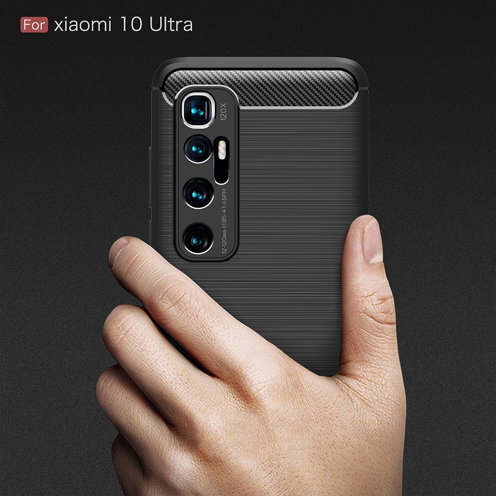 Xiaomi Mi 10 Ultra Удароустойчив Carbon Fiber Калъф и Протектор
