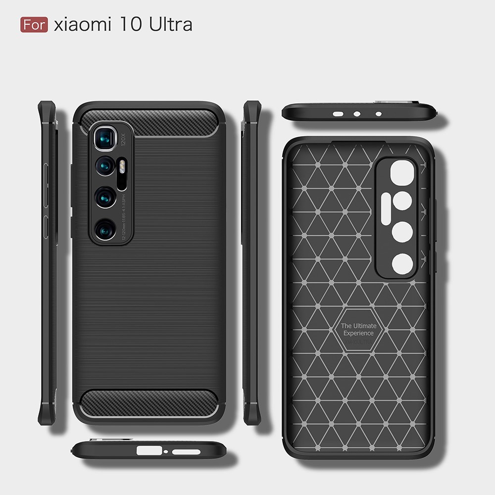 Xiaomi Mi 10 Ultra Удароустойчив Carbon Fiber Калъф и Протектор