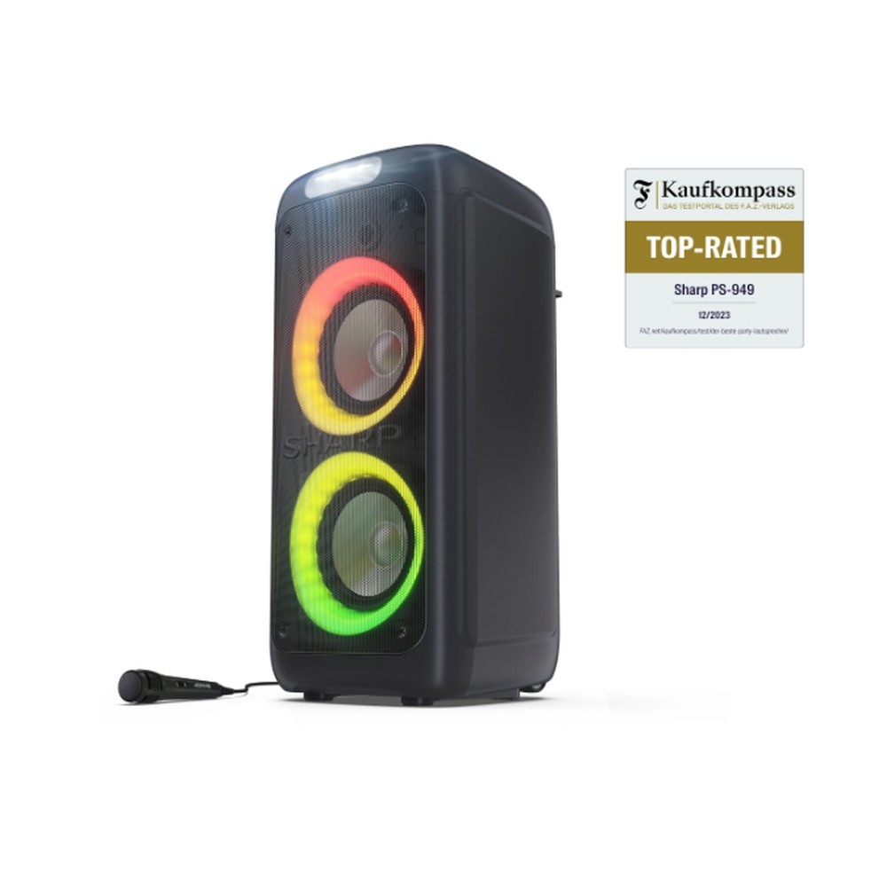 Sharp PS-949, XPARTY STREET BEAT Преносими Bluetooth Тонколони-132W Диско Светлини, IPX4 Водоустойчиви, до 12часа батерия