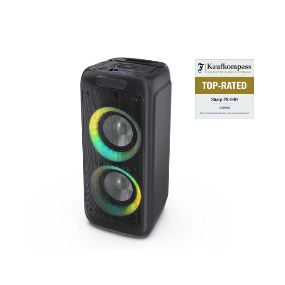 Sharp PS-949, XPARTY STREET BEAT Преносими Bluetooth Тонколони-132W Диско Светлини, IPX4 Водоустойчиви, до 12часа батерия