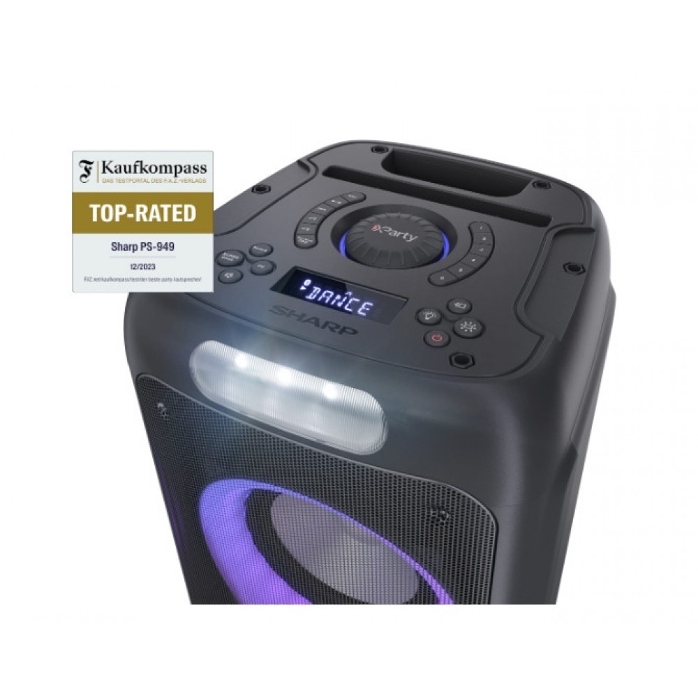Sharp PS-949, XPARTY STREET BEAT Преносими Bluetooth Тонколони-132W Диско Светлини, IPX4 Водоустойчиви, до 12часа батерия