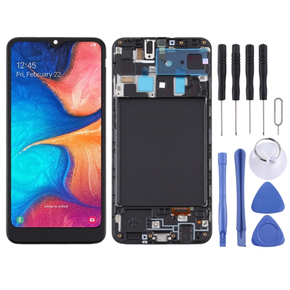 LCD Дисплей и Тъч Скрийн с Рамка за Samsung Galaxy A20 / SM-A205F(EU Version)