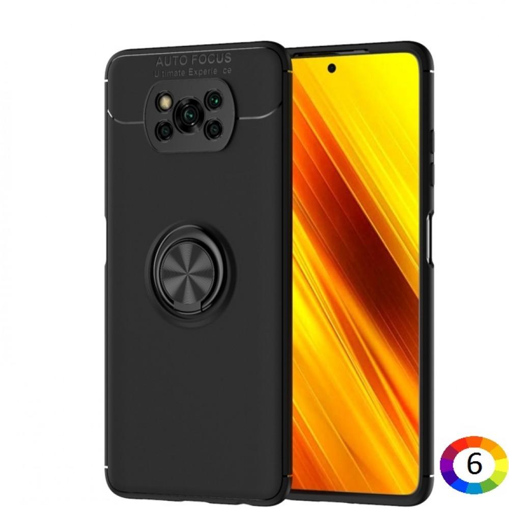 Xiaomi Poco X3 NFC Удароустойчив Metal Ring Калъф и Протектор