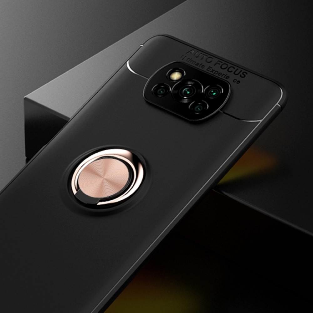 Xiaomi Poco X3 NFC Удароустойчив Metal Ring Калъф и Протектор