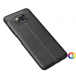 Xiaomi Poco X3 NFC Удароустойчив Litchi Skin Калъф и Протектор