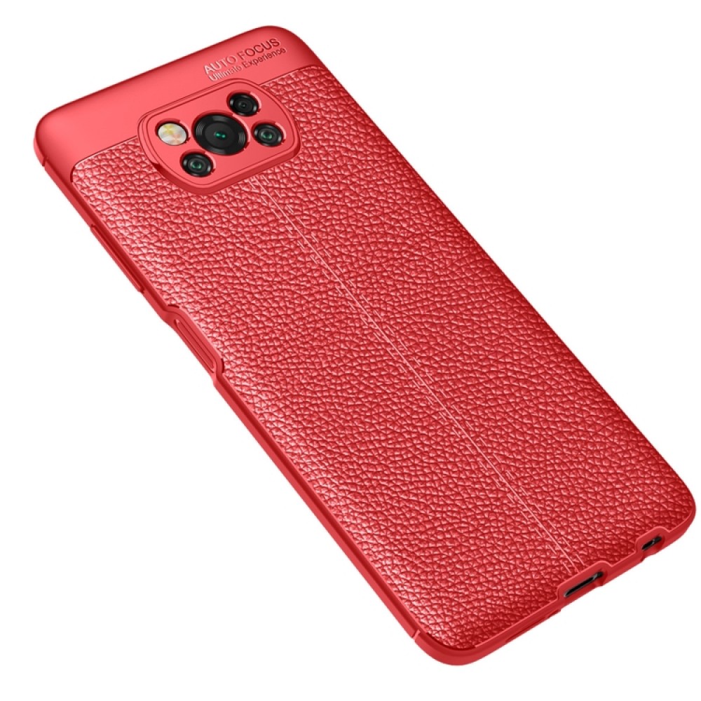 Xiaomi Poco X3 NFC Удароустойчив Litchi Skin Калъф и Протектор