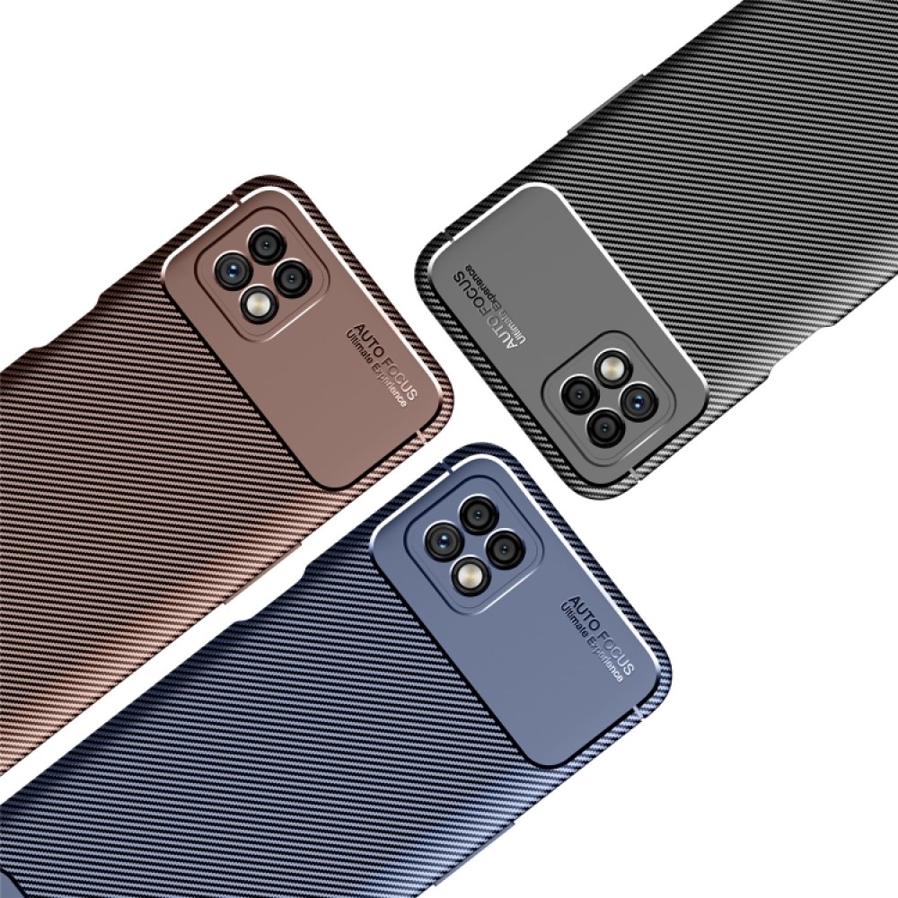 Xiaomi Poco C3 Удароустойчив Carbon Fiber Калъф и Протектор