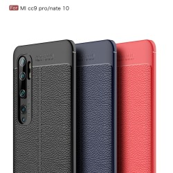 Xiaomi Mi CC9 Pro / Note 10 Удароустойчив Litchi Skin Калъф и Протектор