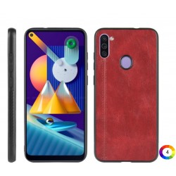 Samsung Galaxy M11 Удароустойчив Кожен Калъф и Протектор