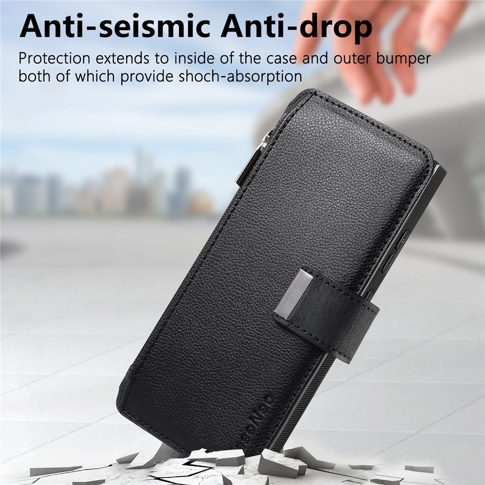 Калъф за Samsung Galaxy S24 Ultra CASENEO MW-02 Магнитен Портфейл от PU Кожа с Джоб с Цип, RFID Защита и Скрийн Протектор – 6 цвята