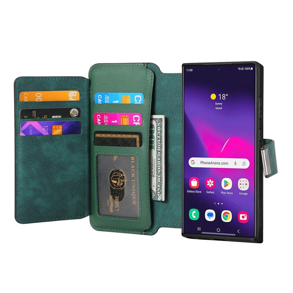 Калъф за Samsung Galaxy S24 Ultra CASENEO MW-02 Магнитен Портфейл от PU Кожа с Джоб с Цип, RFID Защита и Скрийн Протектор – 6 цвята
