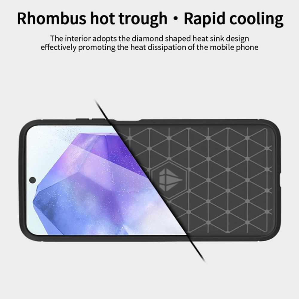 Samsung Galaxy A06 MOFI  Удароустойчив Carbon Fiber Калъф и Протектор