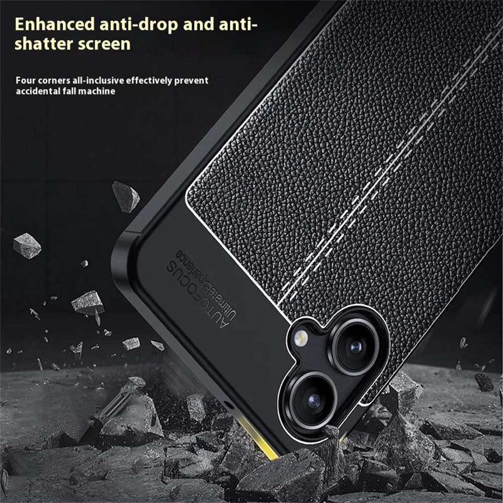 Samsung Galaxy A06 Удароустойчив Litchi Skin Калъф и Протектор