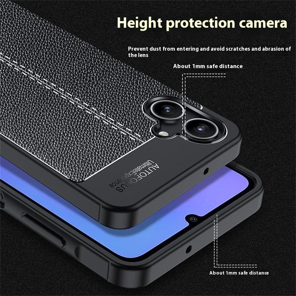 Samsung Galaxy A06 Удароустойчив Litchi Skin Калъф и Протектор