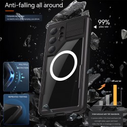 Samsung Galaxy S25 Ultra REDPEPPER Водоустойчив / Удароустойчив Калъф с Магнитна Съвместимост + Скрийн Протектор  – Черен, IP68