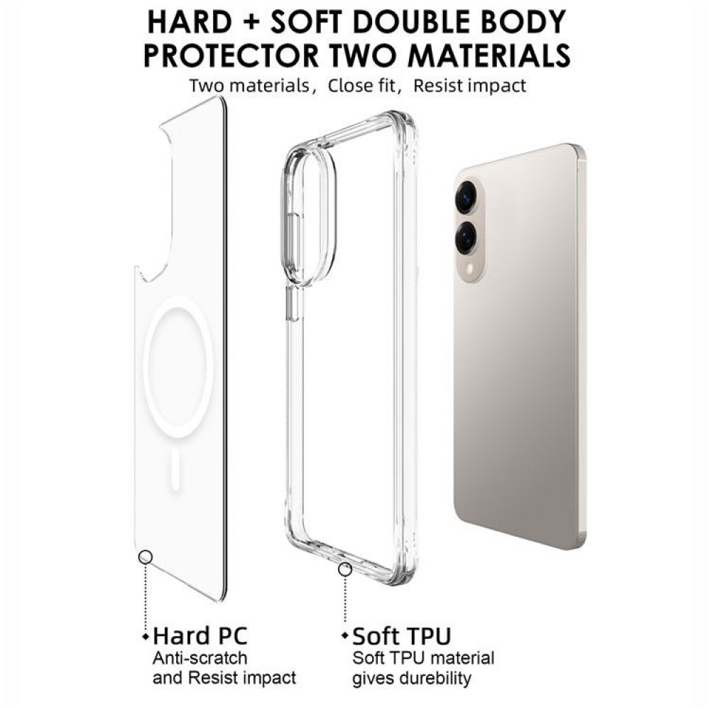 Samsung Galaxy S25 Edge PC + TPU Удароустойчив Калъф и Протектор с MagSafe