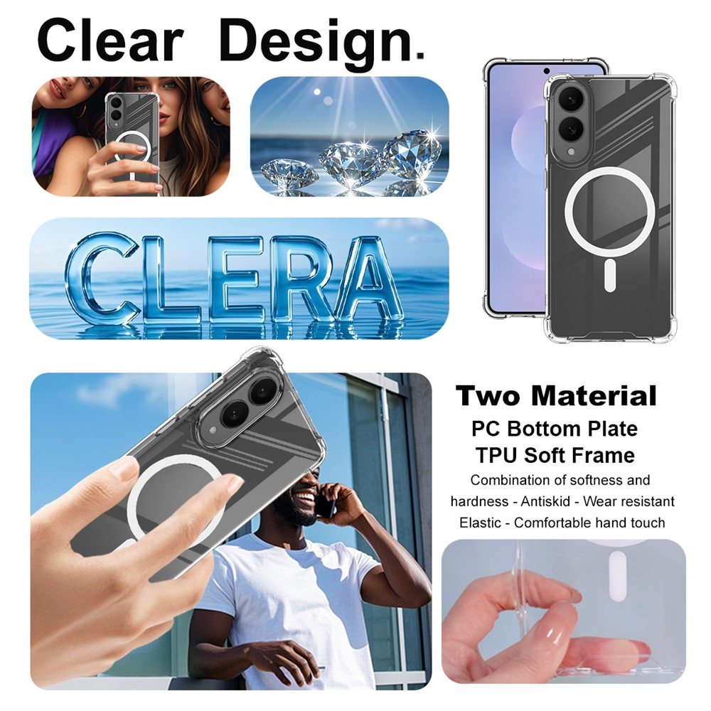 Samsung Galaxy S25 Edge IMAK Силиконов Калъф Candy Series TPU +PC/Clear  MagSafe и Протектор