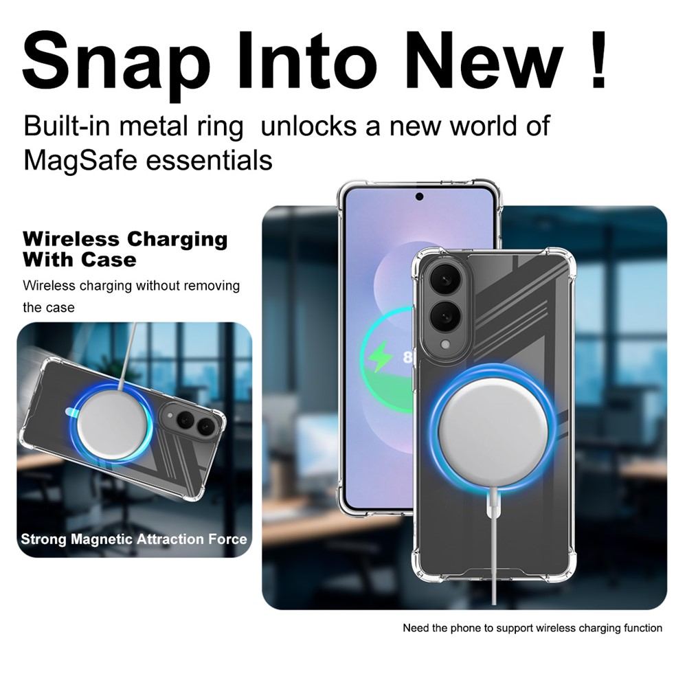 Samsung Galaxy S25 Edge IMAK Силиконов Калъф Candy Series TPU +PC/Clear  MagSafe и Протектор