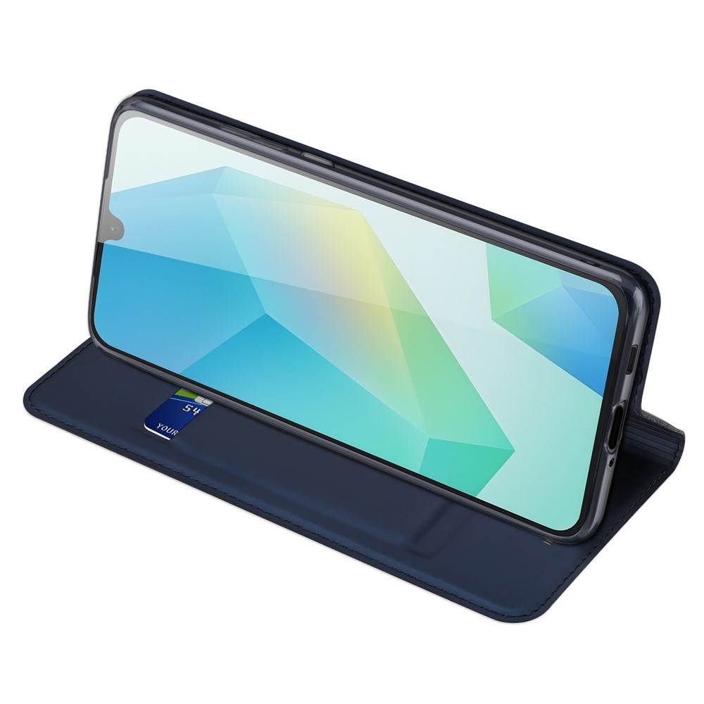 DUX DUCIS Кожен Калъф и Протектор за Samsung Galaxy A17 5G / A17 4G - Държач за Карти и Стойка (Черен, Син, Розов)