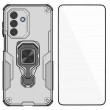 WANLONFENG Защитен калъф с Протектор за Samsung Galaxy A17 5G / A17 4G | Удароустойчив PC+TPU, Стойка, Темперирано стъкло | Черен, Сив, Син, Розов, Зелен