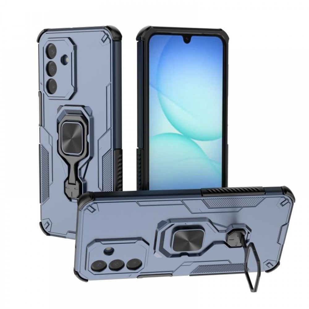 WANLONFENG Защитен калъф с Протектор за Samsung Galaxy A17 5G / A17 4G | Удароустойчив PC+TPU, Стойка, Темперирано стъкло | Черен, Сив, Син, Розов, Зелен