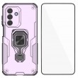 WANLONFENG Защитен калъф с Протектор за Samsung Galaxy A17 5G / A17 4G | Удароустойчив PC+TPU, Стойка, Темперирано стъкло | Черен, Сив, Син, Розов, Зелен