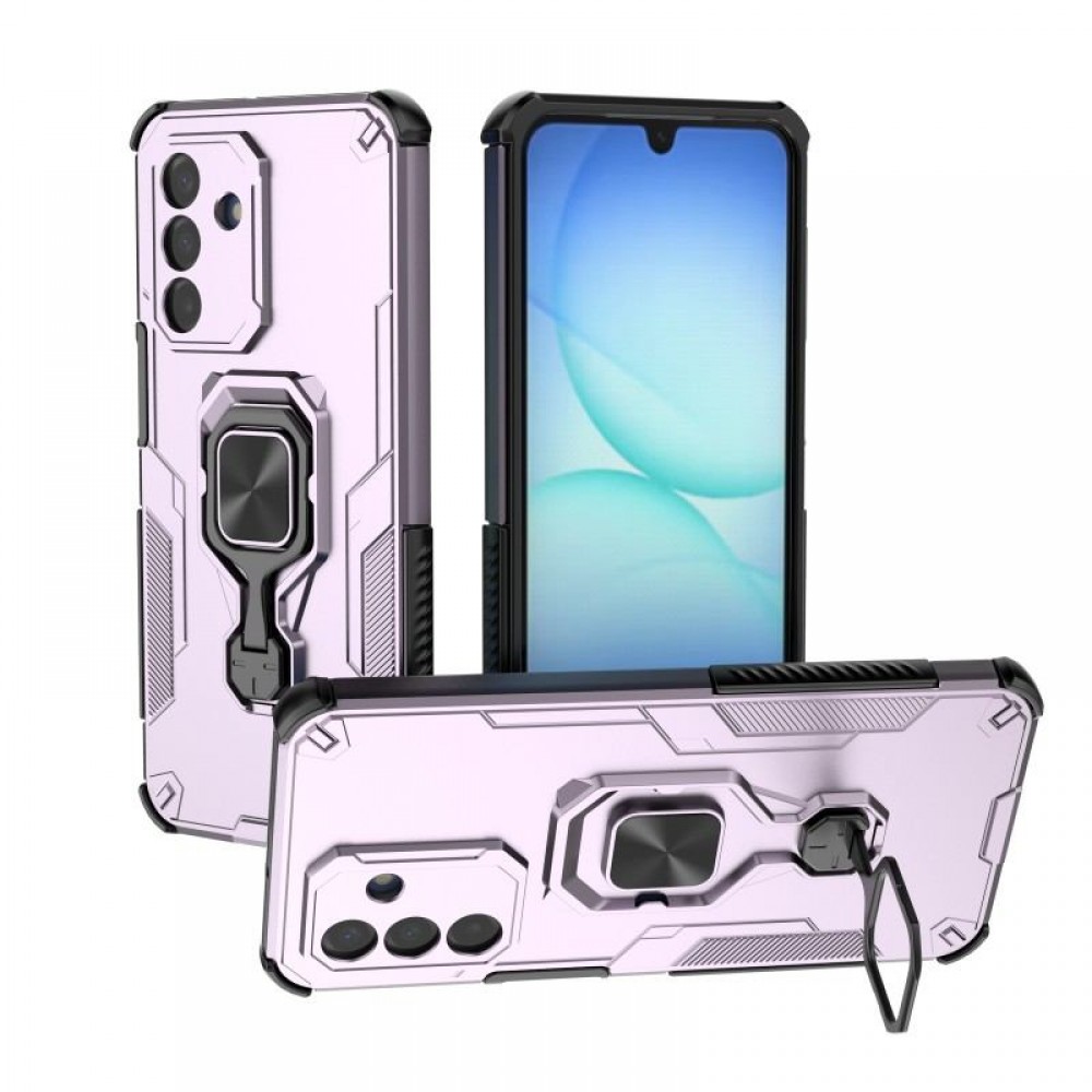 WANLONFENG Защитен калъф с Протектор за Samsung Galaxy A17 5G / A17 4G | Удароустойчив PC+TPU, Стойка, Темперирано стъкло | Черен, Сив, Син, Розов, Зелен