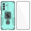 WANLONFENG Защитен калъф с Протектор за Samsung Galaxy A17 5G / A17 4G | Удароустойчив PC+TPU, Стойка, Темперирано стъкло | Черен, Сив, Син, Розов, Зелен