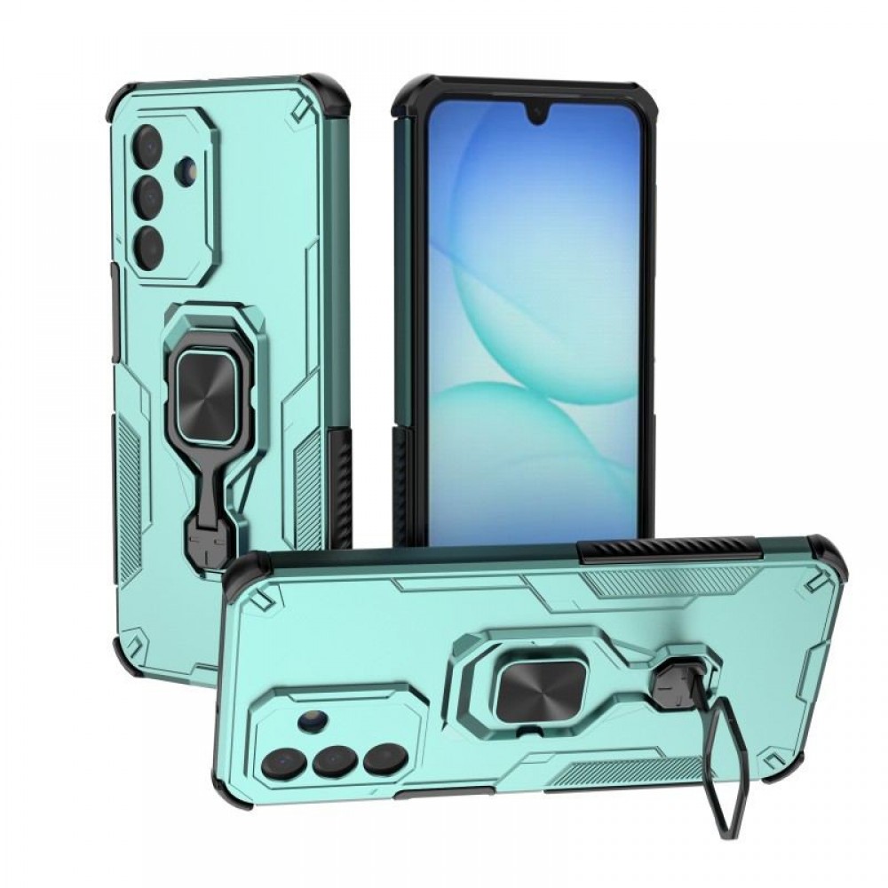 WANLONFENG Защитен калъф с Протектор за Samsung Galaxy A17 5G / A17 4G | Удароустойчив PC+TPU, Стойка, Темперирано стъкло | Черен, Сив, Син, Розов, Зелен