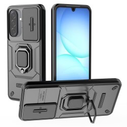 Защитен калъф  и протектор за Samsung Galaxy A17 5G / A17 4G | PC + TPU с поставка, Капак за камерата| Цвят: Черен, Сив, Зелен, Лилав, Син