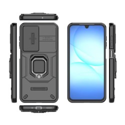 Защитен калъф  и протектор за Samsung Galaxy A17 5G / A17 4G | PC + TPU с поставка, Капак за камерата| Цвят: Черен, Сив, Зелен, Лилав, Син