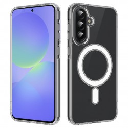 Прозрачен Магнитен Калъф за Samsung S26 - TPU+Акрил, Повдигнати ръбове, Прозрачен
