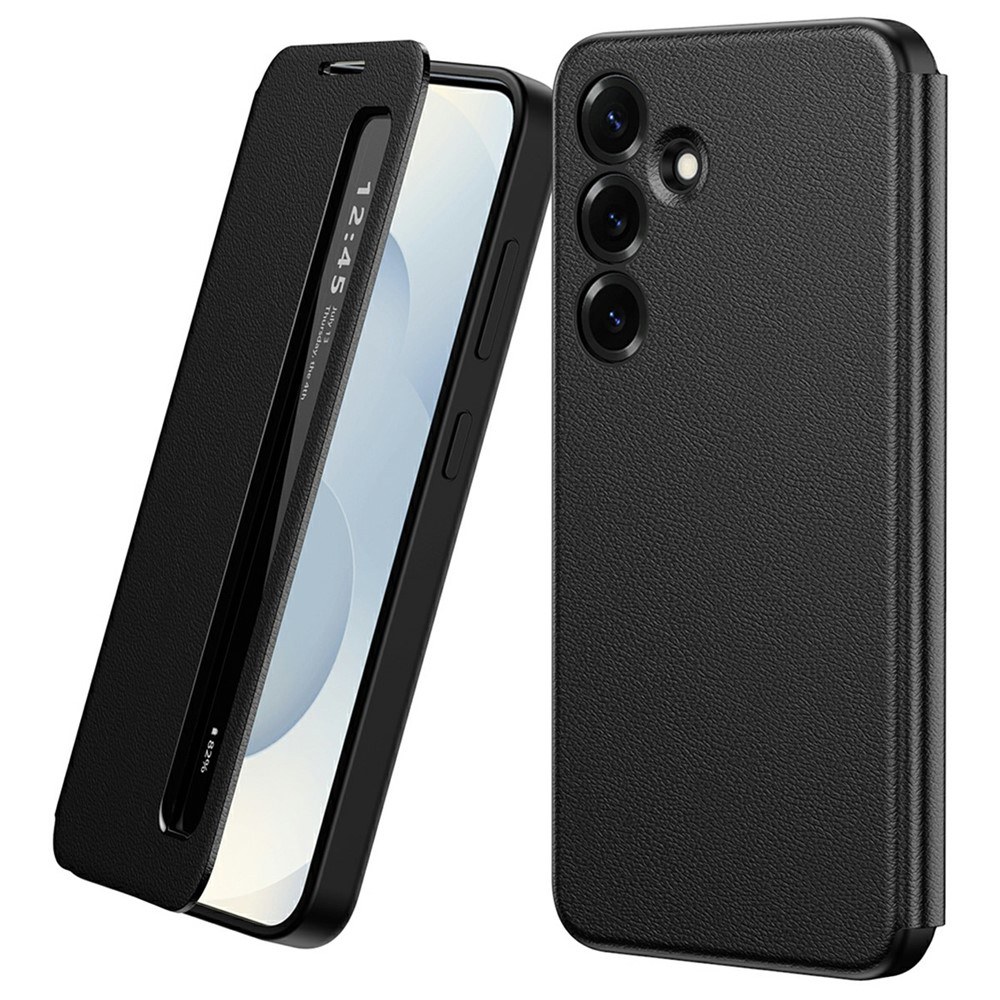 Smart View кожен калъф с прозорец и протектор за Samsung Galaxy S24+/plus - четири цвята