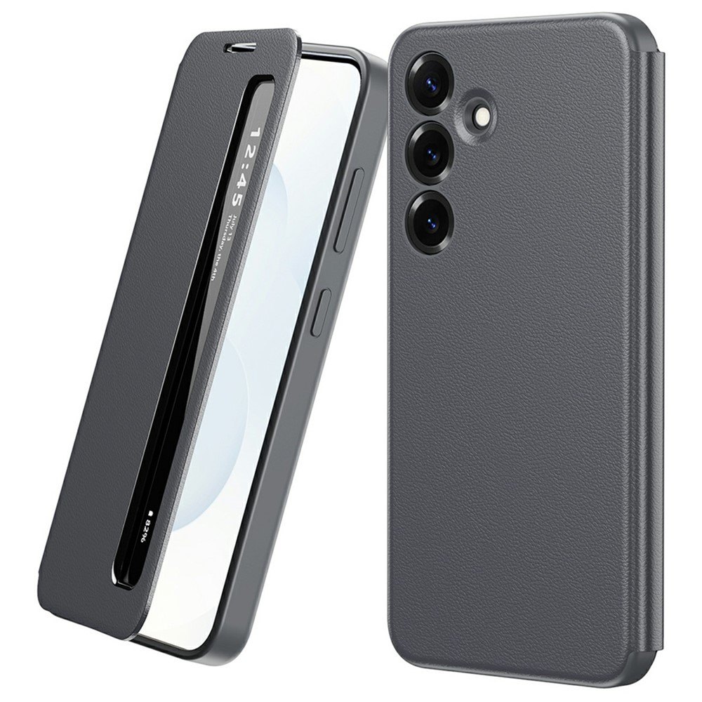 Smart View кожен калъф с прозорец и протектор за Samsung Galaxy S24+/plus - четири цвята