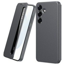 Smart View кожен калъф с прозорец и протектор за Samsung Galaxy S24+/plus - четири цвята