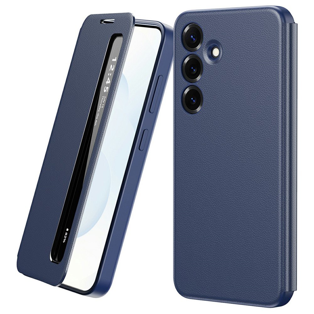 Smart View кожен калъф с прозорец и протектор за Samsung Galaxy S24+/plus - четири цвята