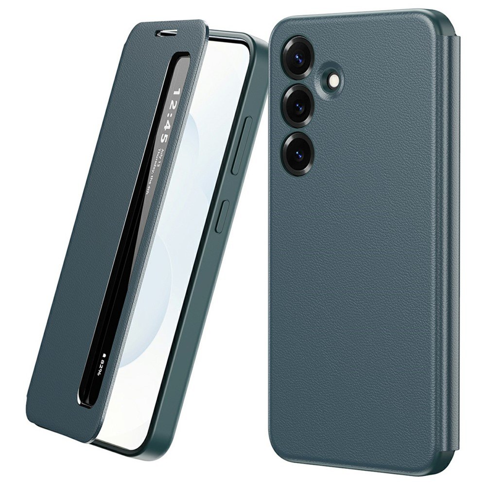Smart View кожен калъф с прозорец и протектор за Samsung Galaxy S24+/plus - четири цвята
