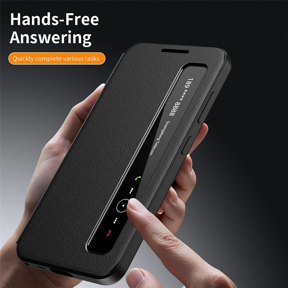 Smart View кожен калъф с прозорец и протектор за Samsung Galaxy S22 Ultra 5G - четири цвята