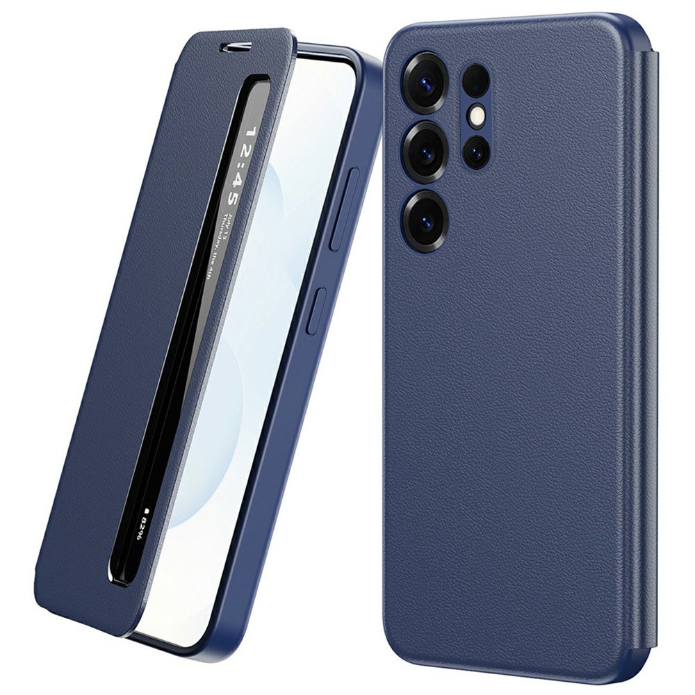 Smart View кожен калъф с прозорец и протектор за Samsung Galaxy S22 Ultra 5G - четири цвята